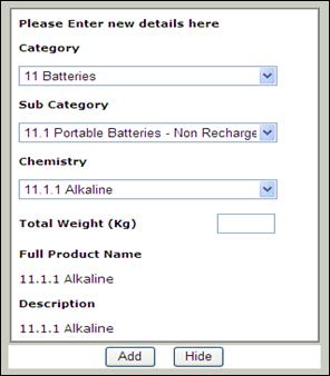 Data Entry Panel